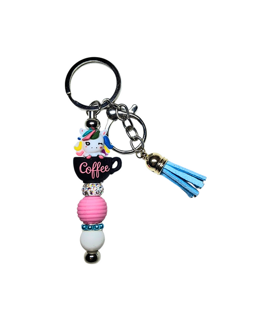 'Coffee' Unicorn Mug Keyring
