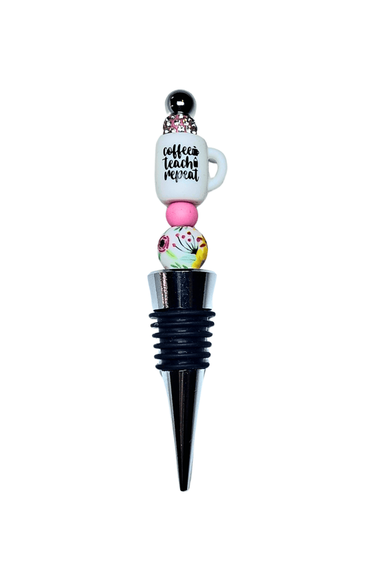 'Coffee Teach Repeat' Mug Wine Stopper