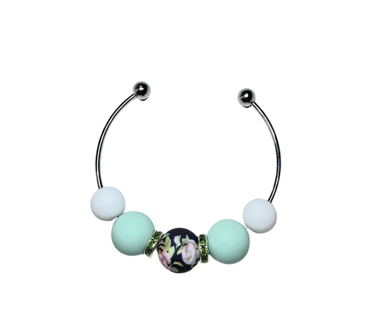 Rose Print Stainless Steel Bracelet - Mint