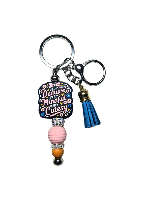 'Very Demure Very Mindful Very Cutesy' Keyring
