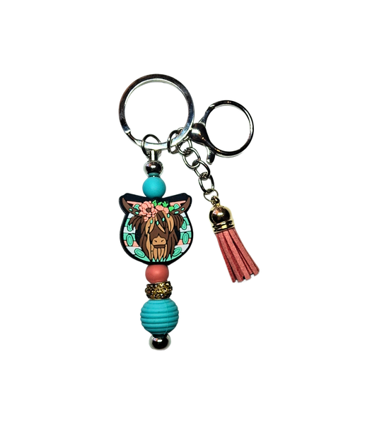 Highlands Cow Disc Keyring