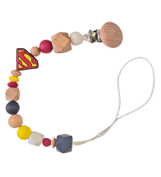 Superman Logo Dummy & Teether Clip