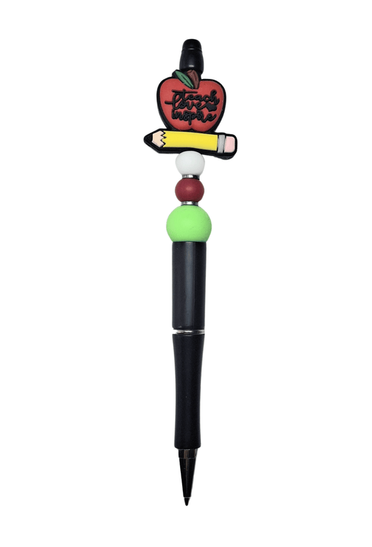 'Teach Love Inspire' Apple Black Novelty Pen