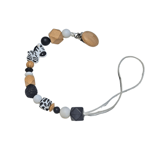 Zebra Dummy & Teether Clip